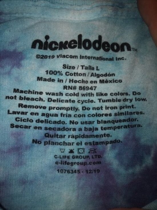 Nickelodeon Rugrats Reptar Retro 90s Tie Dye Long Sleeve Shirt Large Pullover - Picture 4 of 7